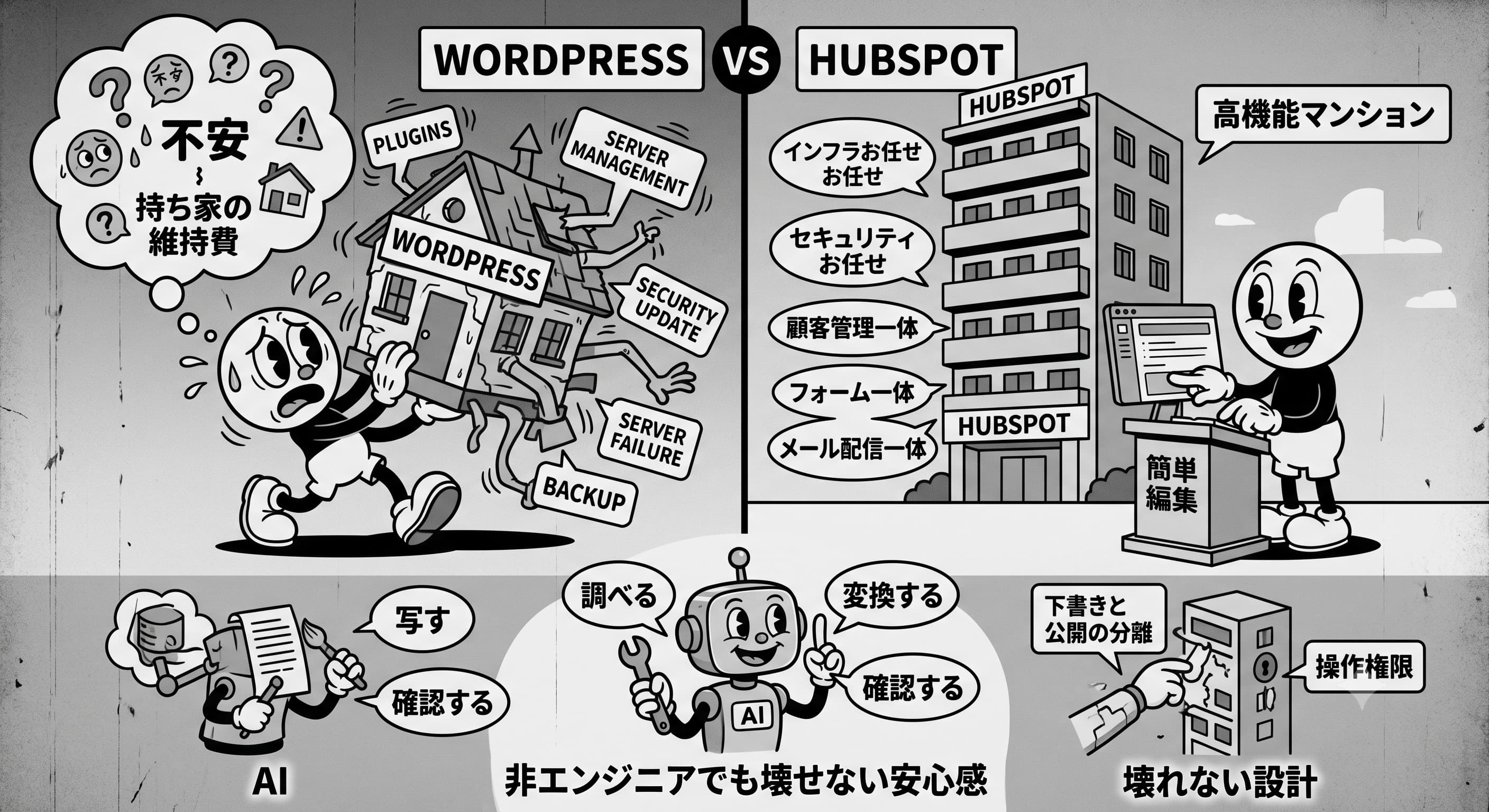 非エンジニアがWebサイトを「怖くなく」運用するには——WordPressとHubSpot、そしてAIという第三の変数のサムネイル